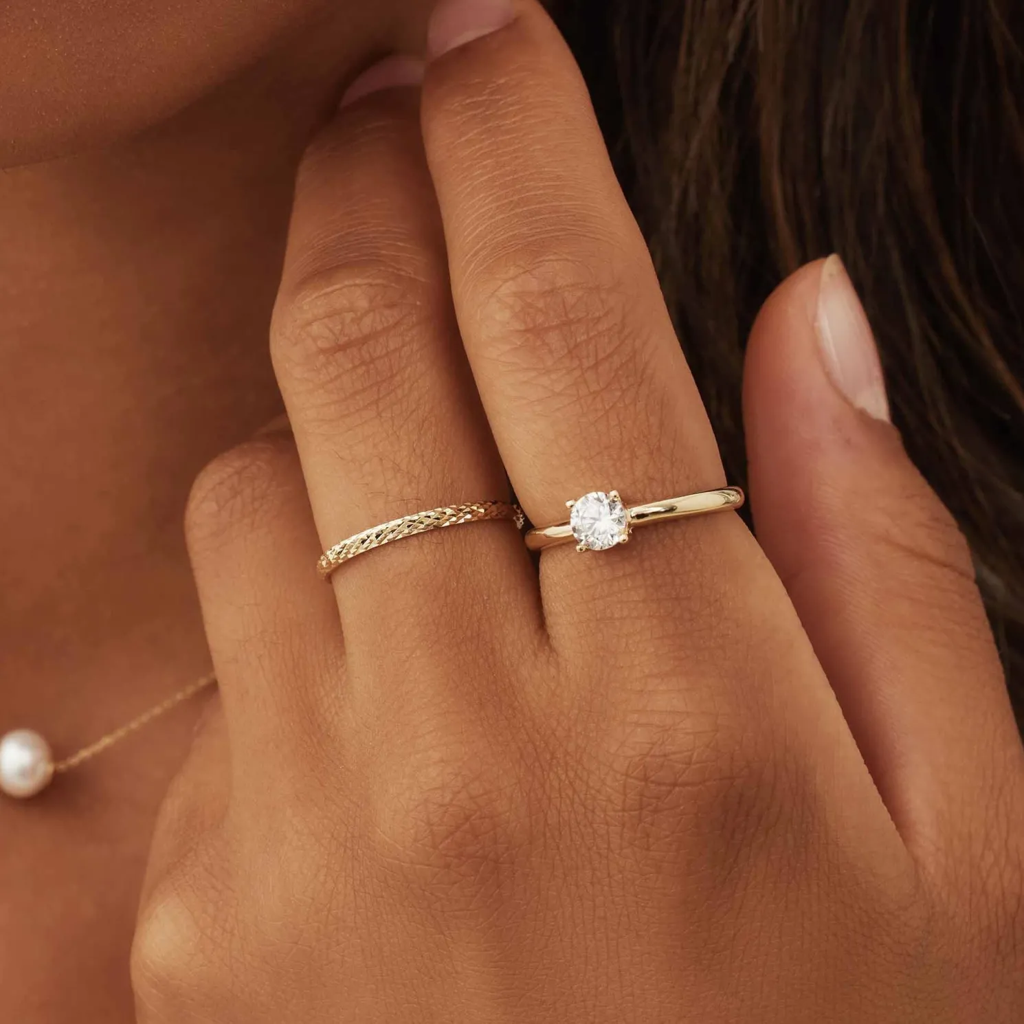 Rivoli Laura 14 karaat gouden ring met diamond cut