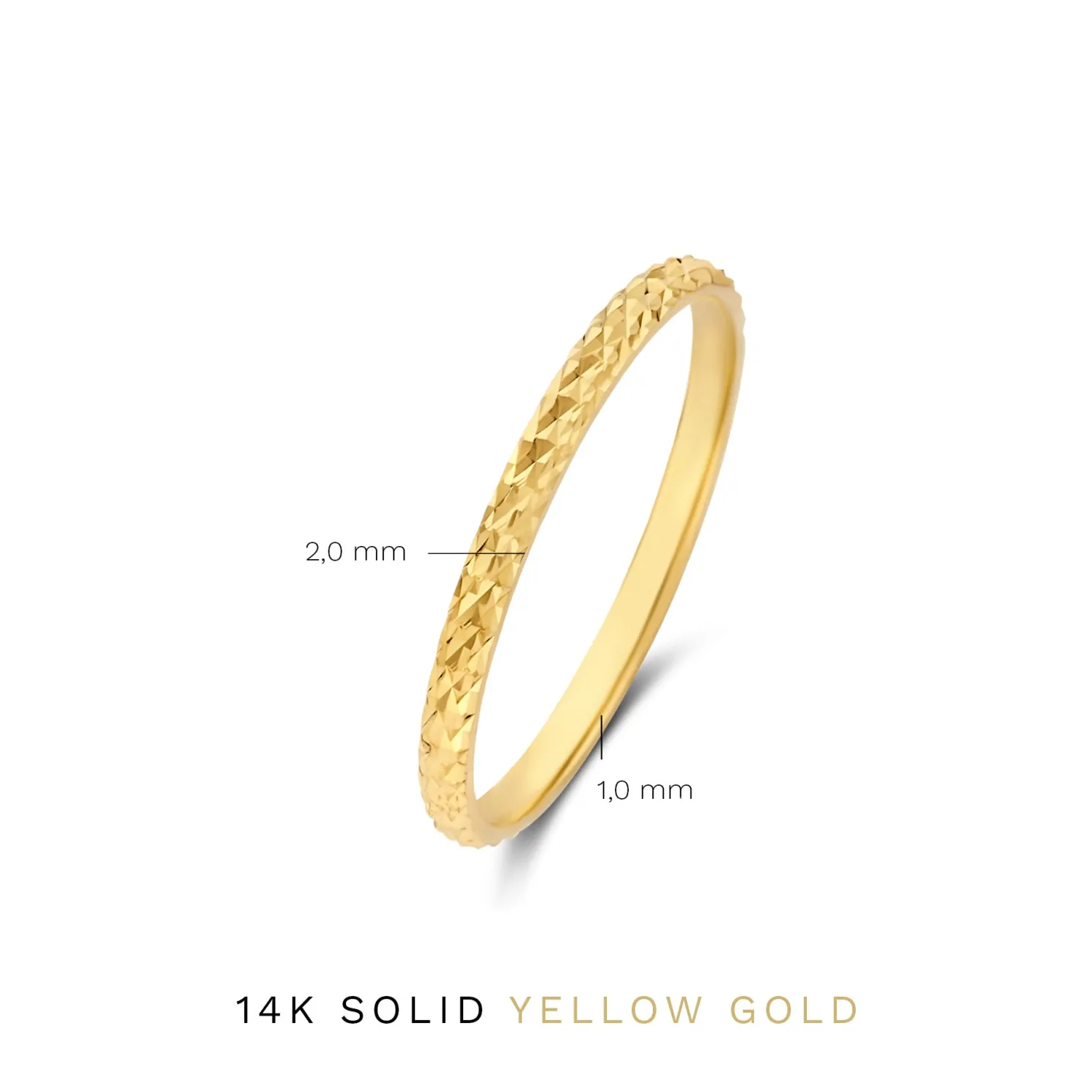 Rivoli Laura 14 karaat gouden ring met diamond cut