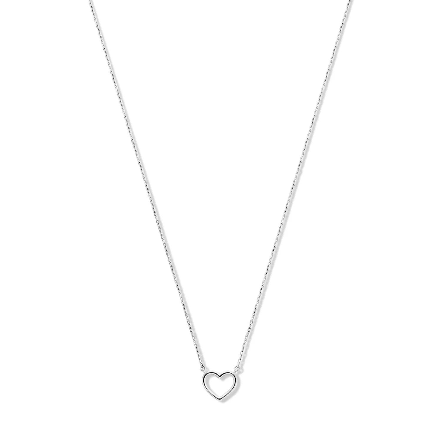 Saint Germain Amore 14 karaat witgouden collier met hartje