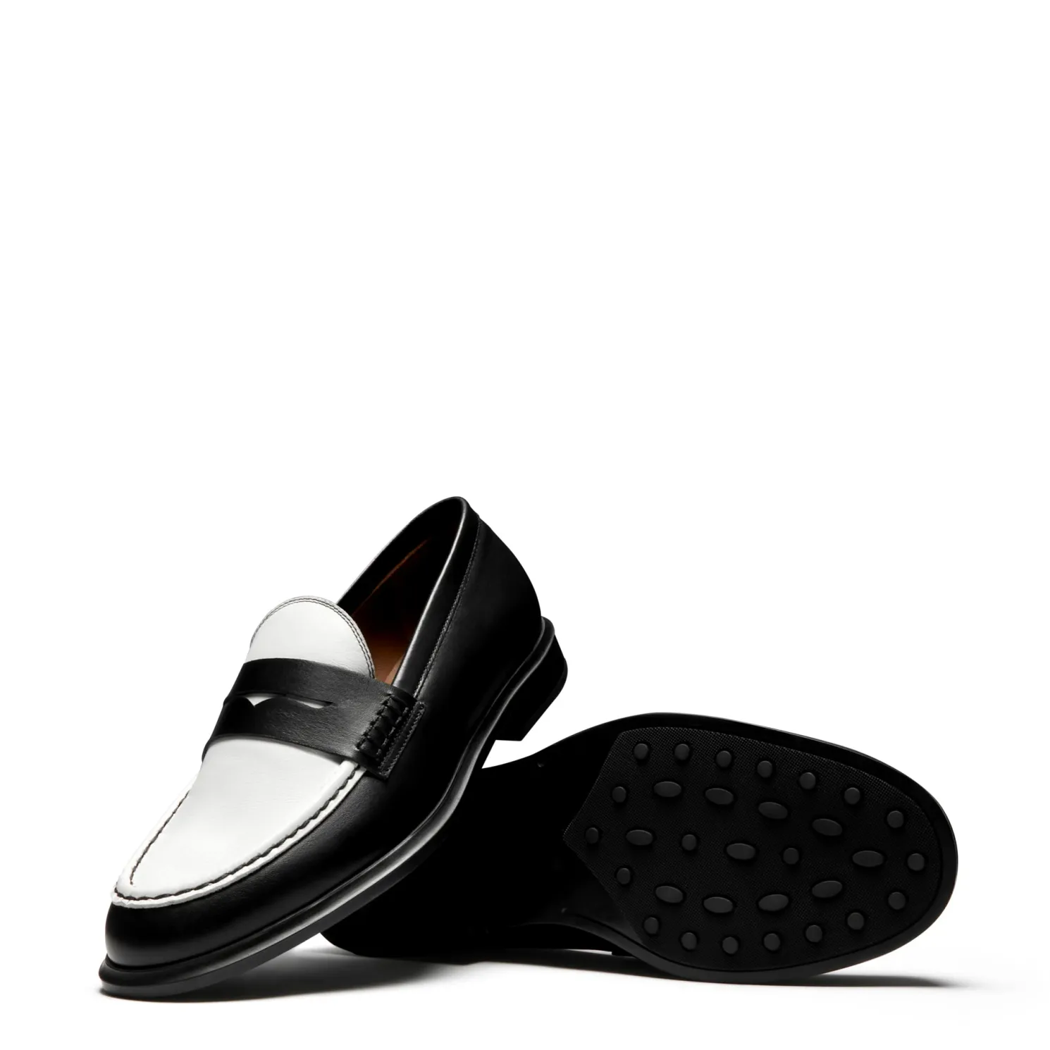 Vendôme Blandine zwart-wit leren loafers van kalfsleer