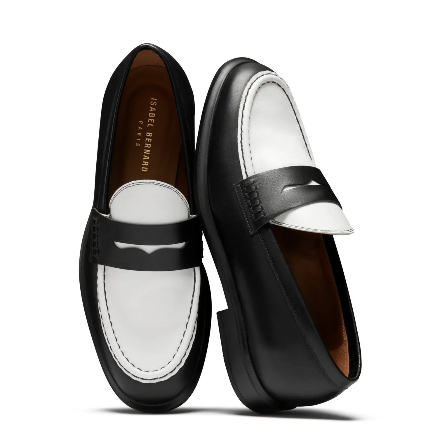 Vendôme Blandine zwart-wit leren loafers van kalfsleer