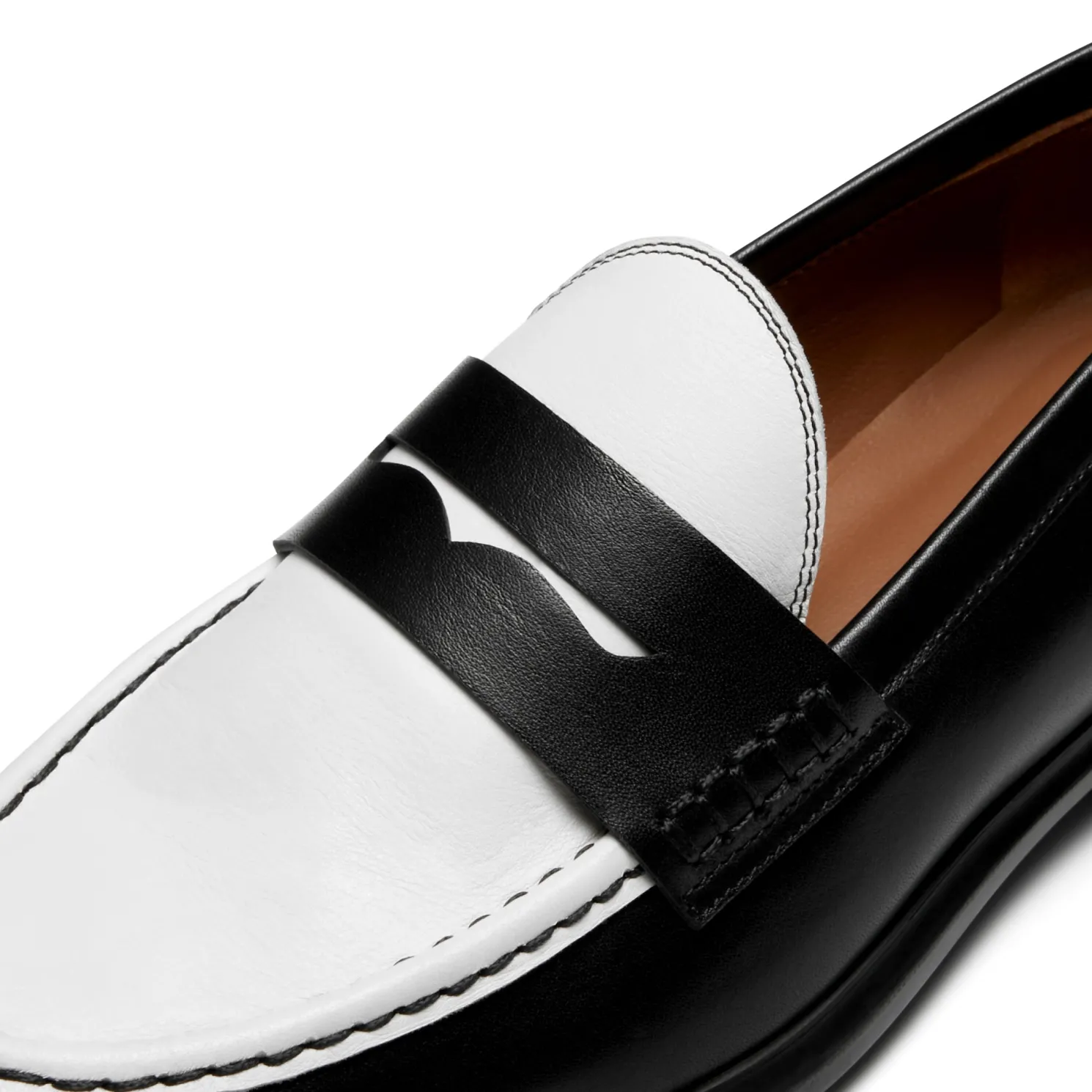 Vendôme Blandine zwart-wit leren loafers van kalfsleer