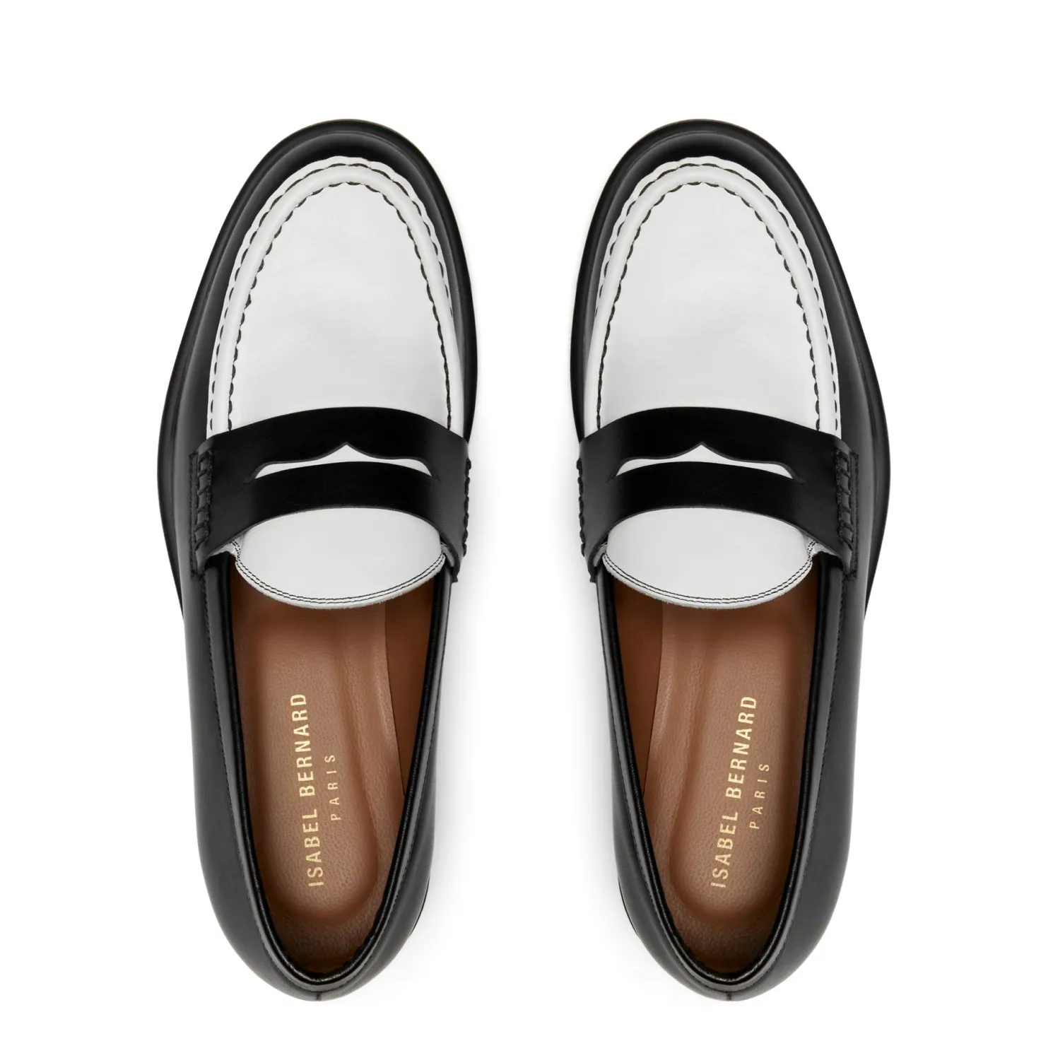 Vendôme Blandine zwart-wit leren loafers van kalfsleer