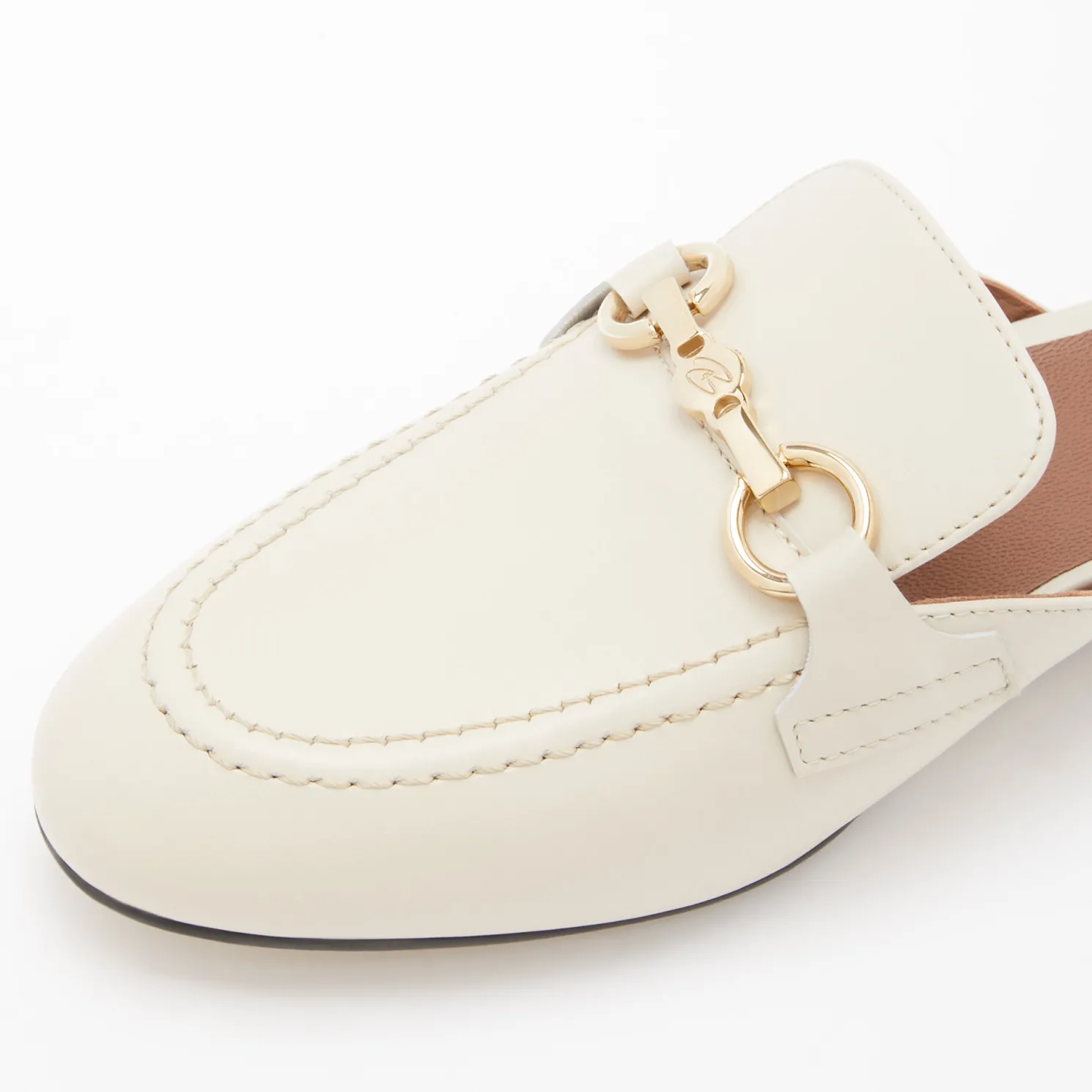Vendôme Fleur crème leren slipper loafers van kalfsleer