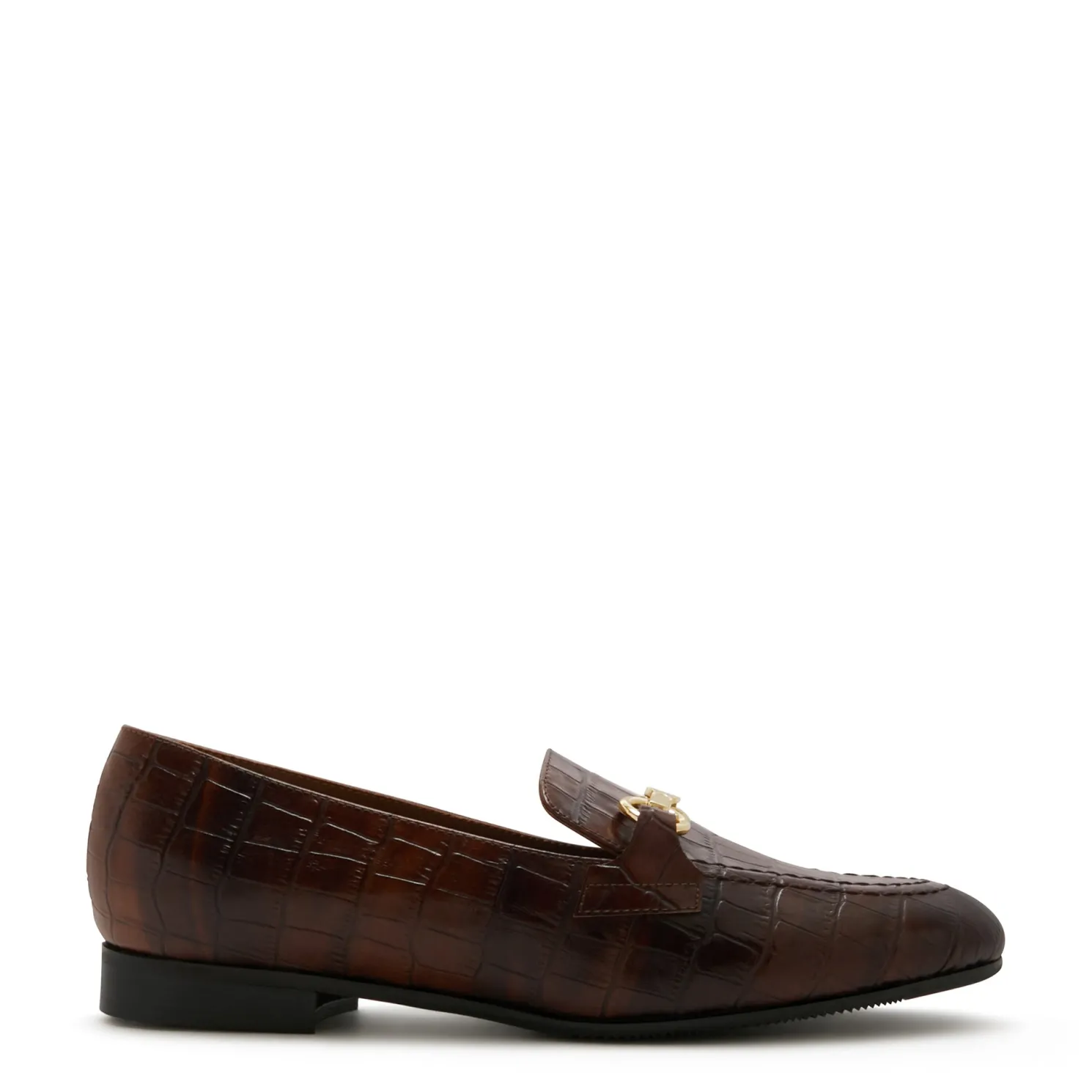 Vendôme Fleur croco bruine leren loafers van kalfsleer