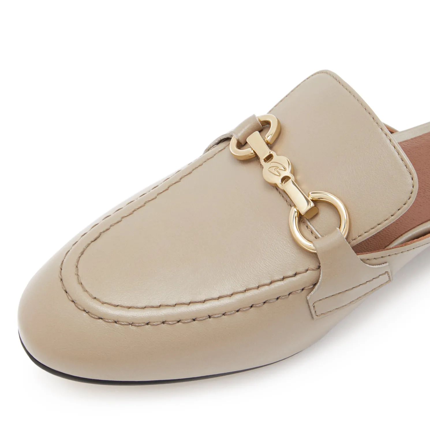 Vendôme Fleur taupe leren slipper loafers van kalfsleer