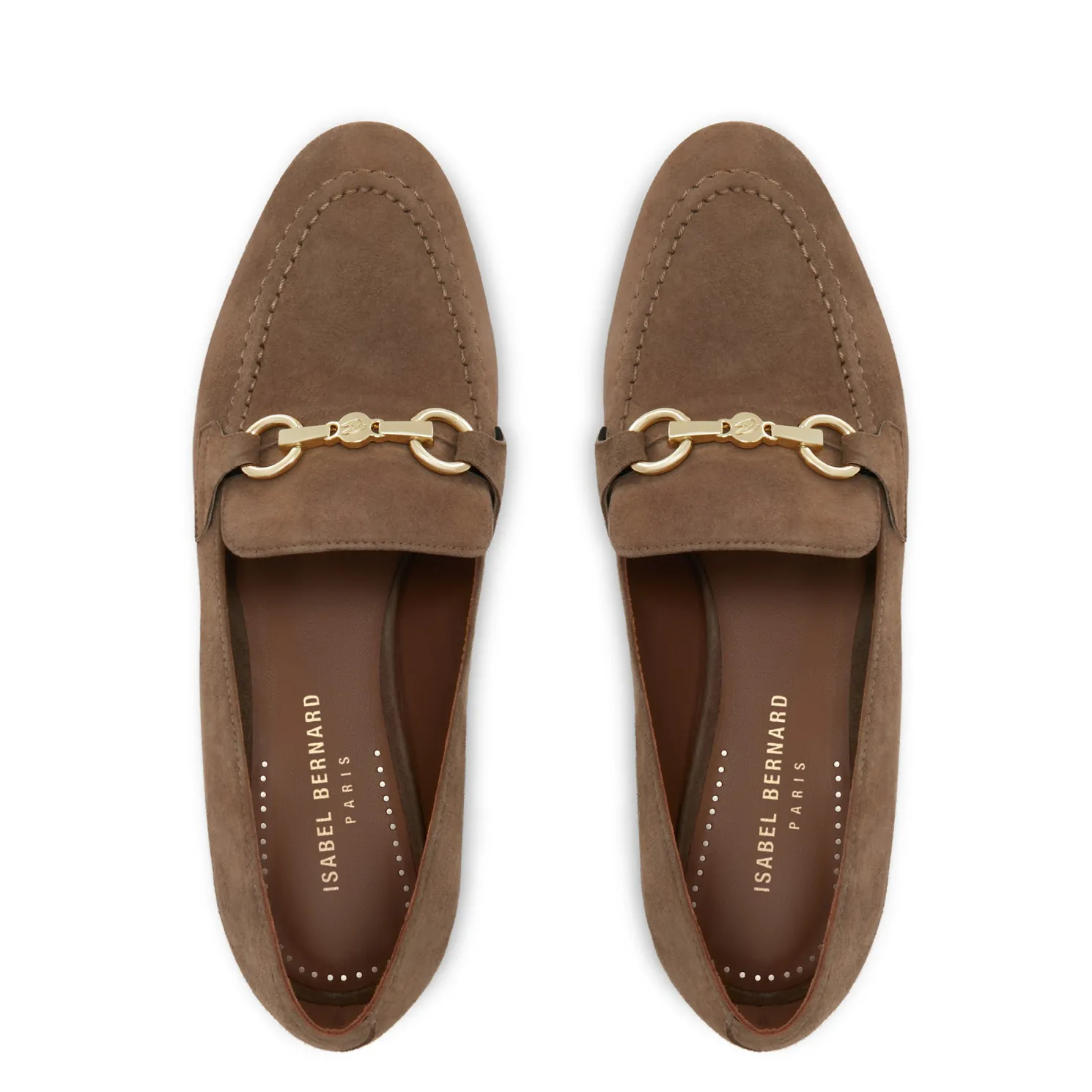 Vendôme Fleur taupe suède loafers