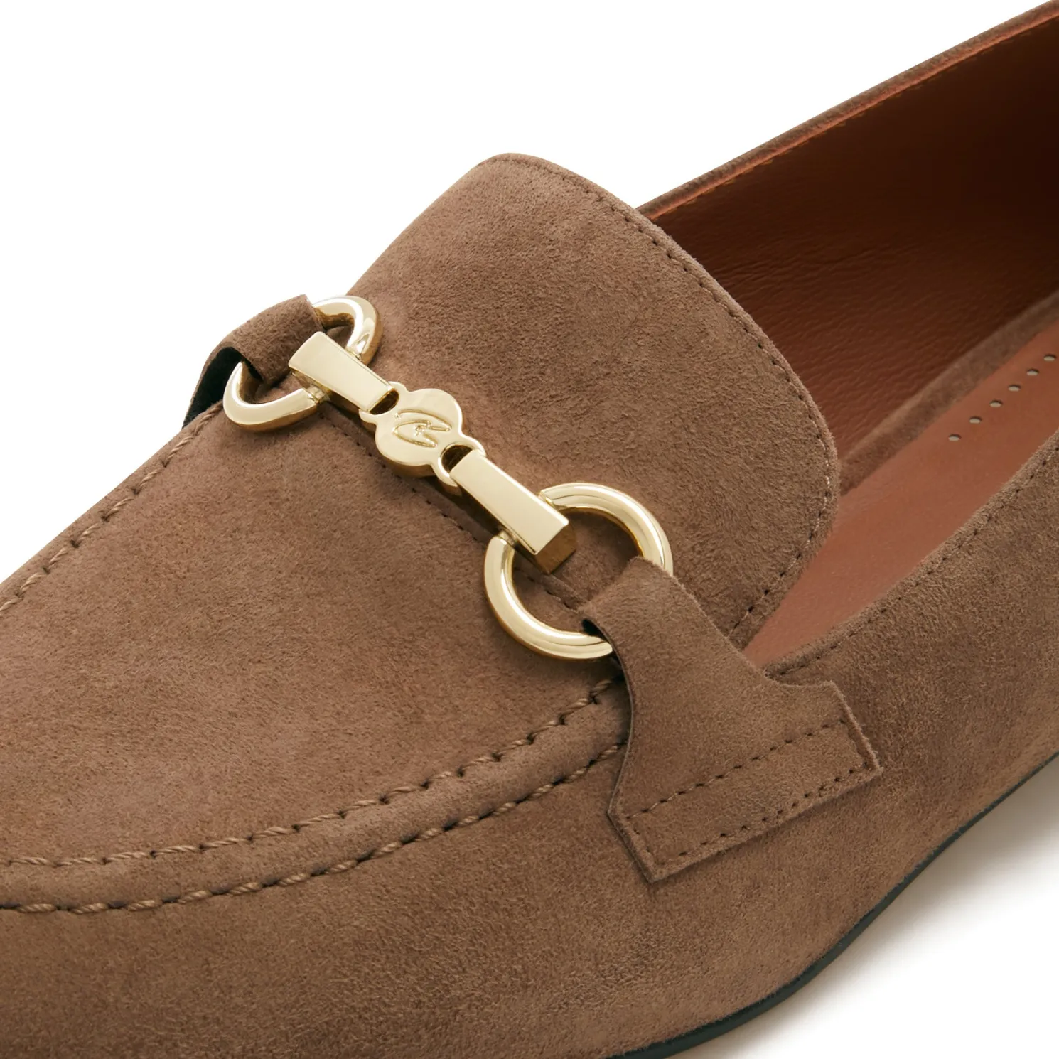 Vendôme Fleur taupe suède loafers