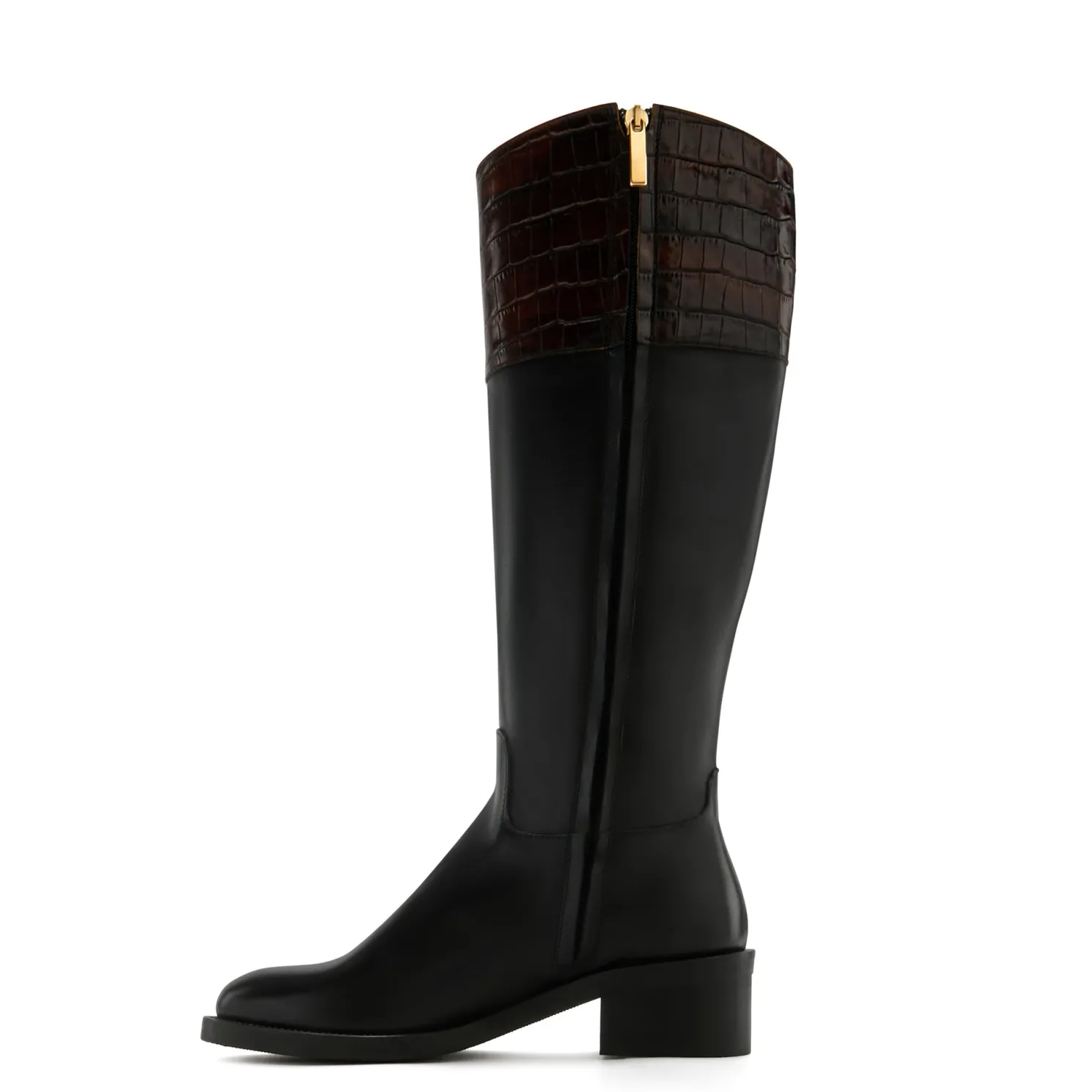 Vendôme Iris zwart met bruine leren laarzen van kalfsleer