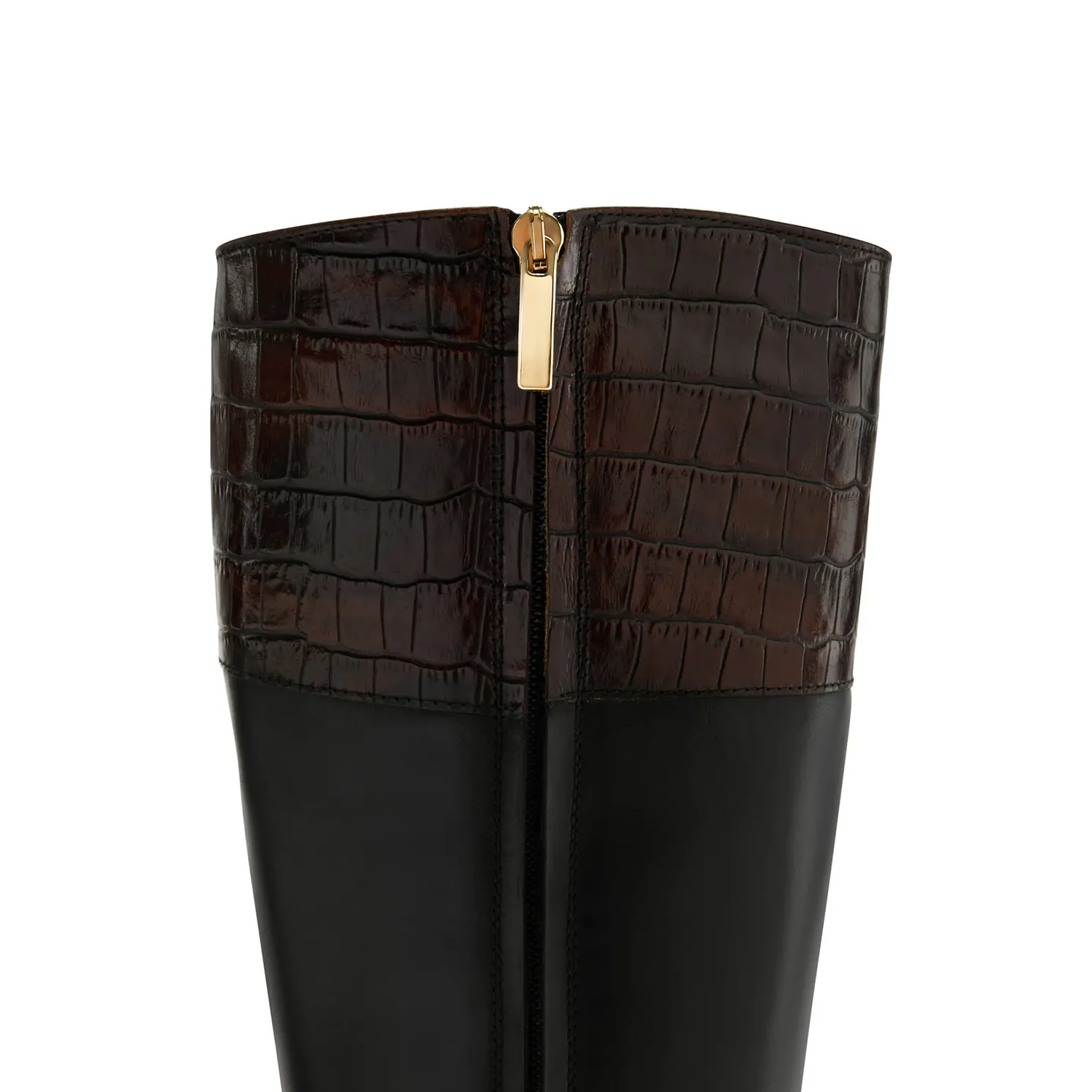 Vendôme Iris zwart met bruine leren laarzen van kalfsleer