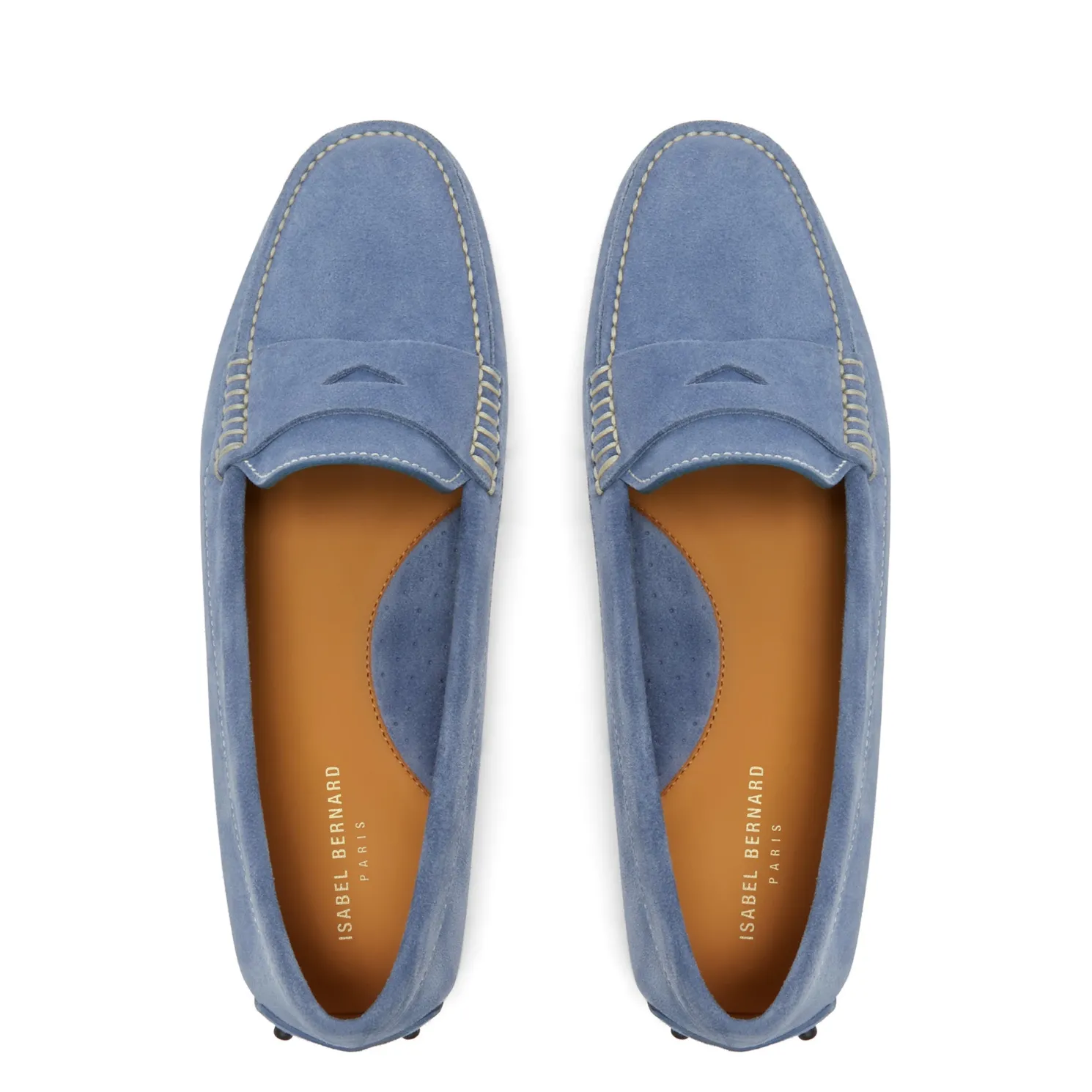 Vendôme Marie lichtblauwe suède mocassins